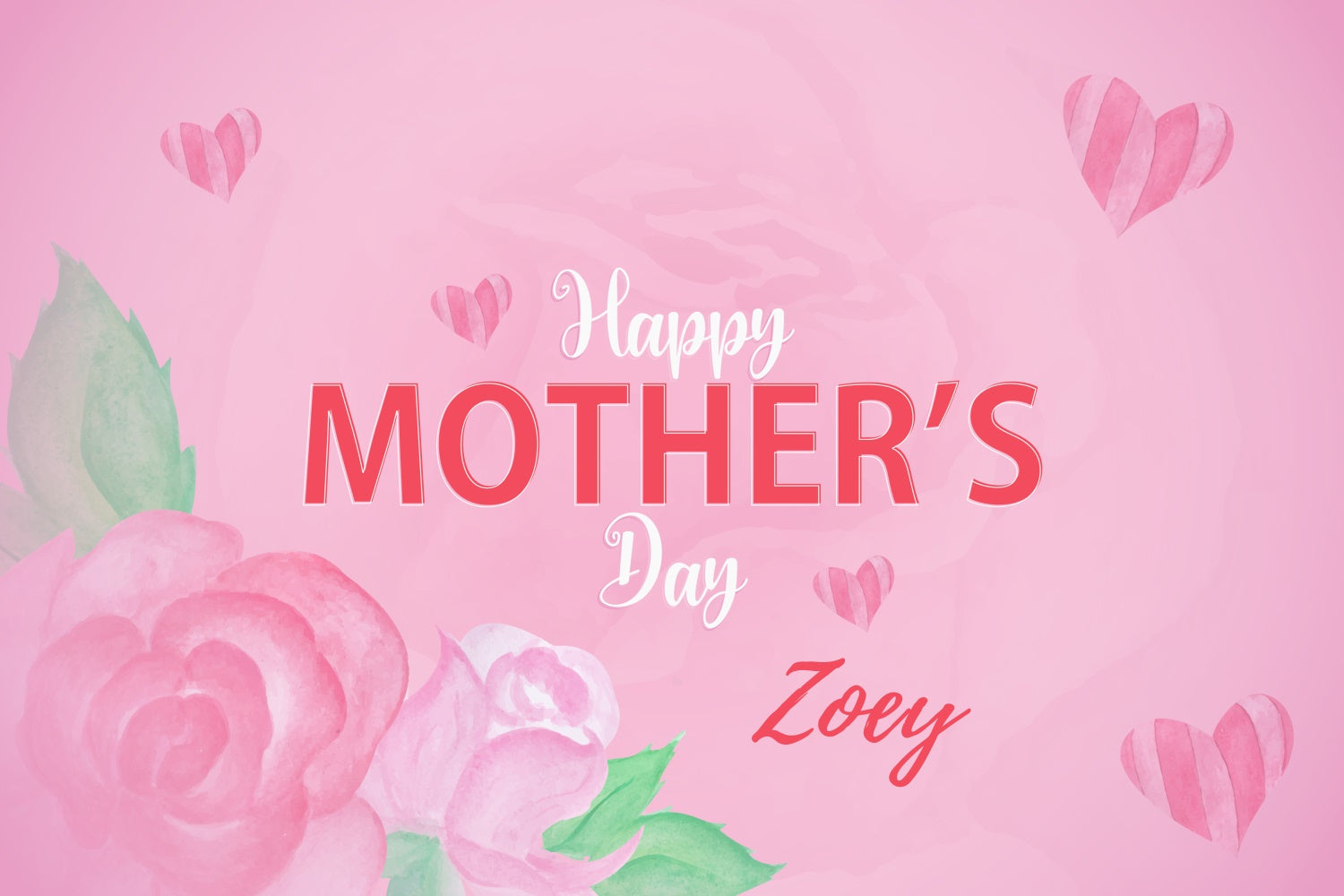 Happy Mother's Day Backdrop Elegant Pink Rose Custom Backdrop CJJ3-119
