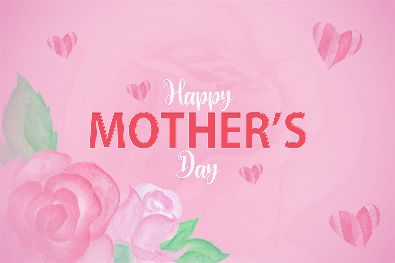 Happy Mother's Day Backdrop Elegant Pink Rose Custom Backdrop CJJ3-119