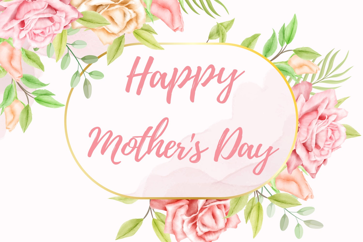 Mothers Day Backdrop Romantic Rose Gold Frame Custom Backdrop CJJ3-123