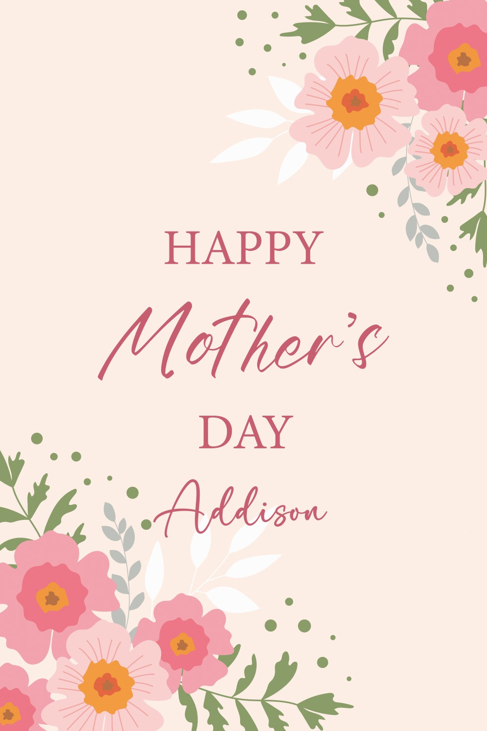 Backdrops For Mother's Day Minimalist Pink Floral Custom Backdrop CJJ3-128