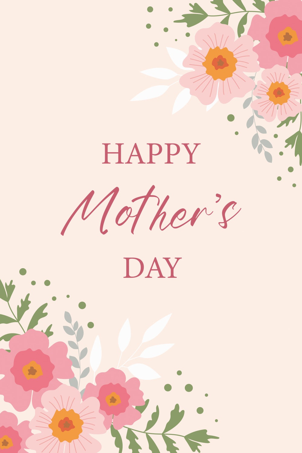 Backdrops For Mother's Day Minimalist Pink Floral Custom Backdrop CJJ3-128