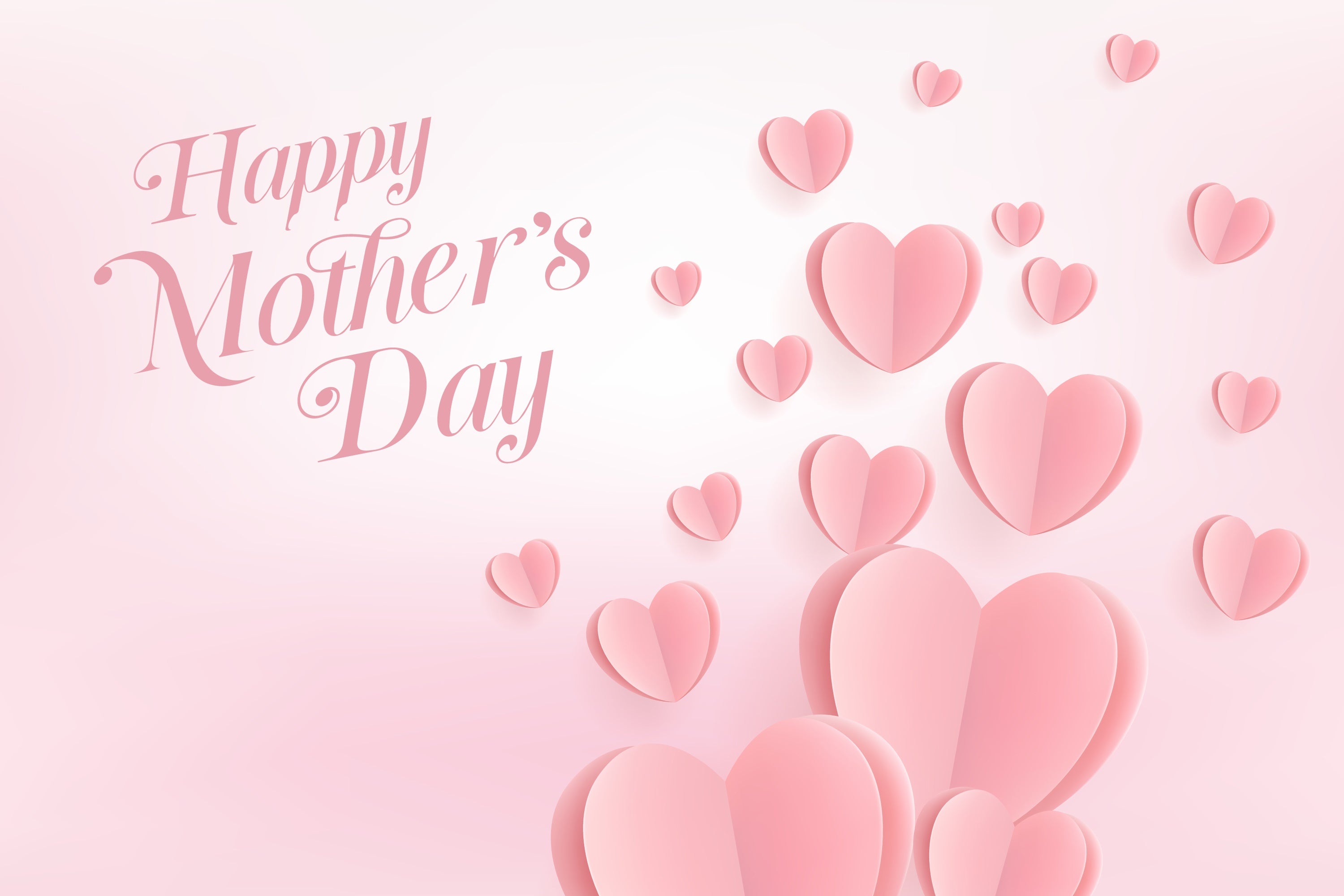 Mothers Day Backdrop Floating Pink Heart Personalized Backdrop CJJ3-145