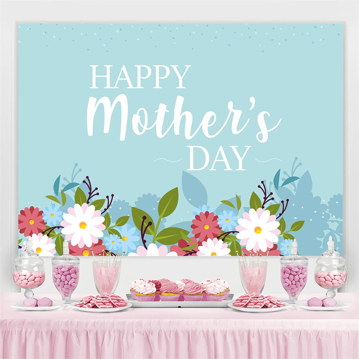 Mothers Day Backdrops Tranquil Meadow Bloom Customized Backdrop CJJ3-147