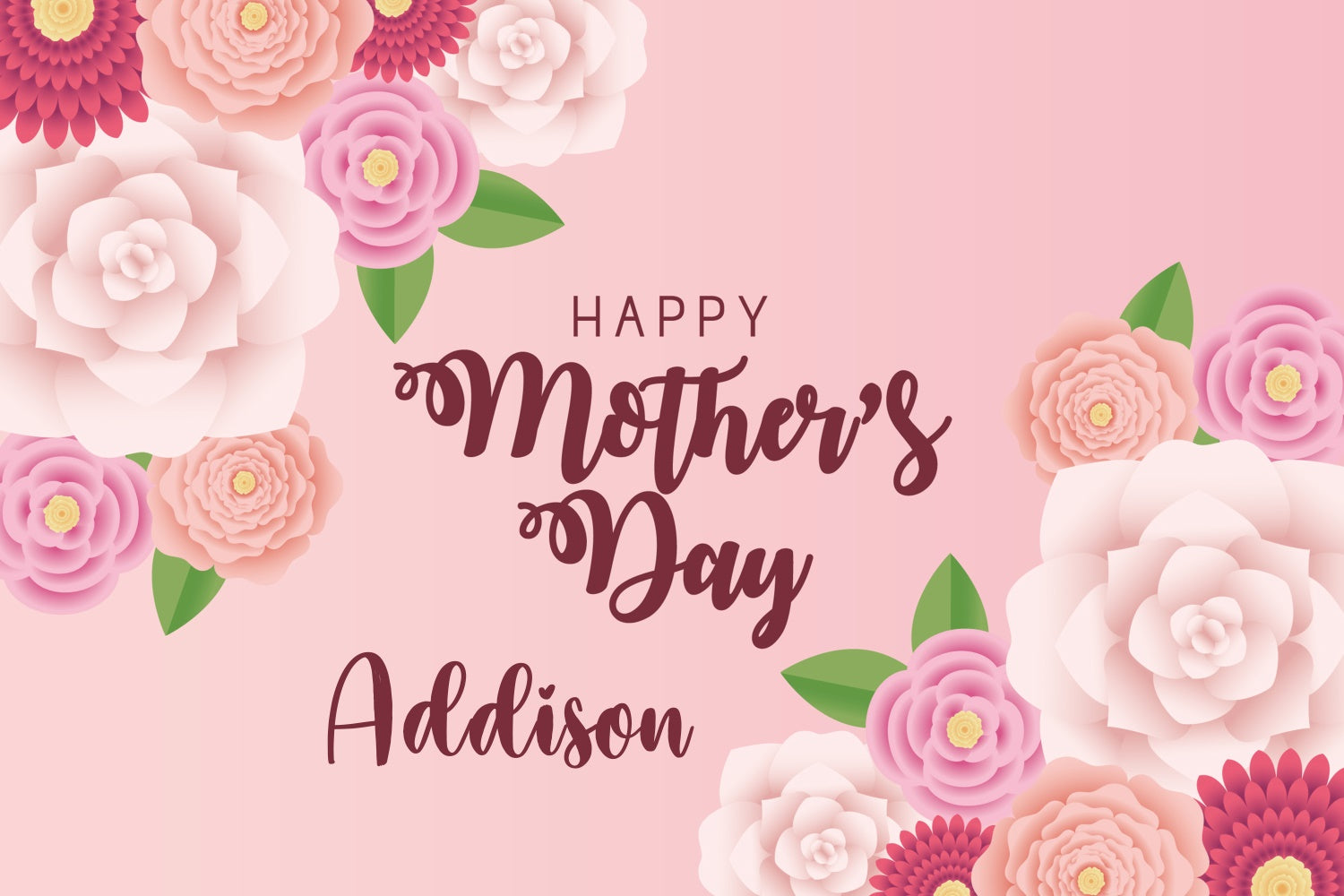 Mothers Day Backdrop Romantic Blooming Floral Custom Backdrop CJJ3-152