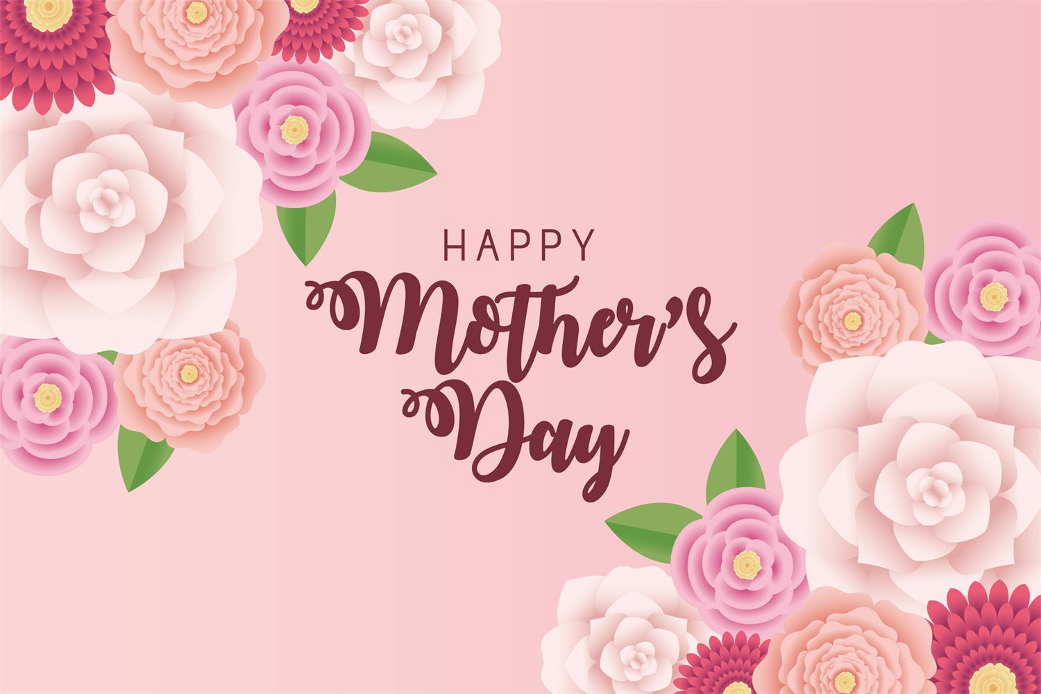 Mothers Day Backdrop Romantic Blooming Floral Custom Backdrop CJJ3-152