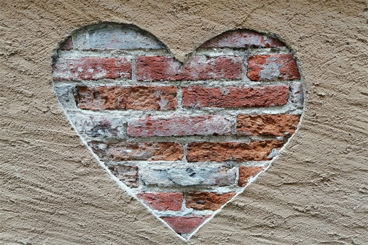 Brick Wall Photo Backdrop Rustic Heart Brick Cutout Backdrop CJJ3-16