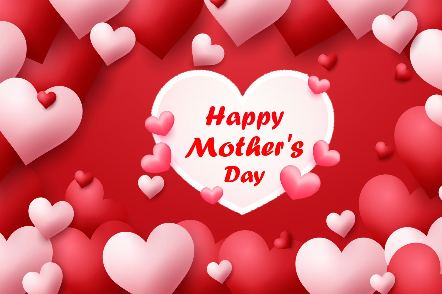 Backdrops For Mother's Day Romantic Red Heart Personalized Backdrop CJJ3-162