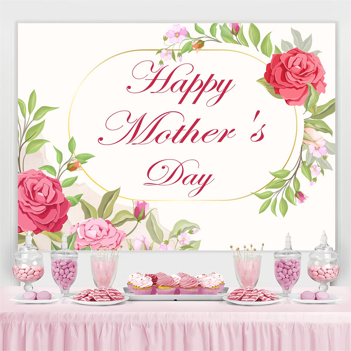 Mothers Day Photo Backdrops Romantic Floral Vine Custom Backdrop CJJ3-164