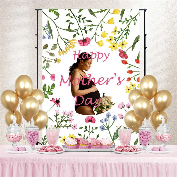 Mothers Day Photo Backdrops Vibrant Botanical Frame Custom Backdrop CJJ3-165