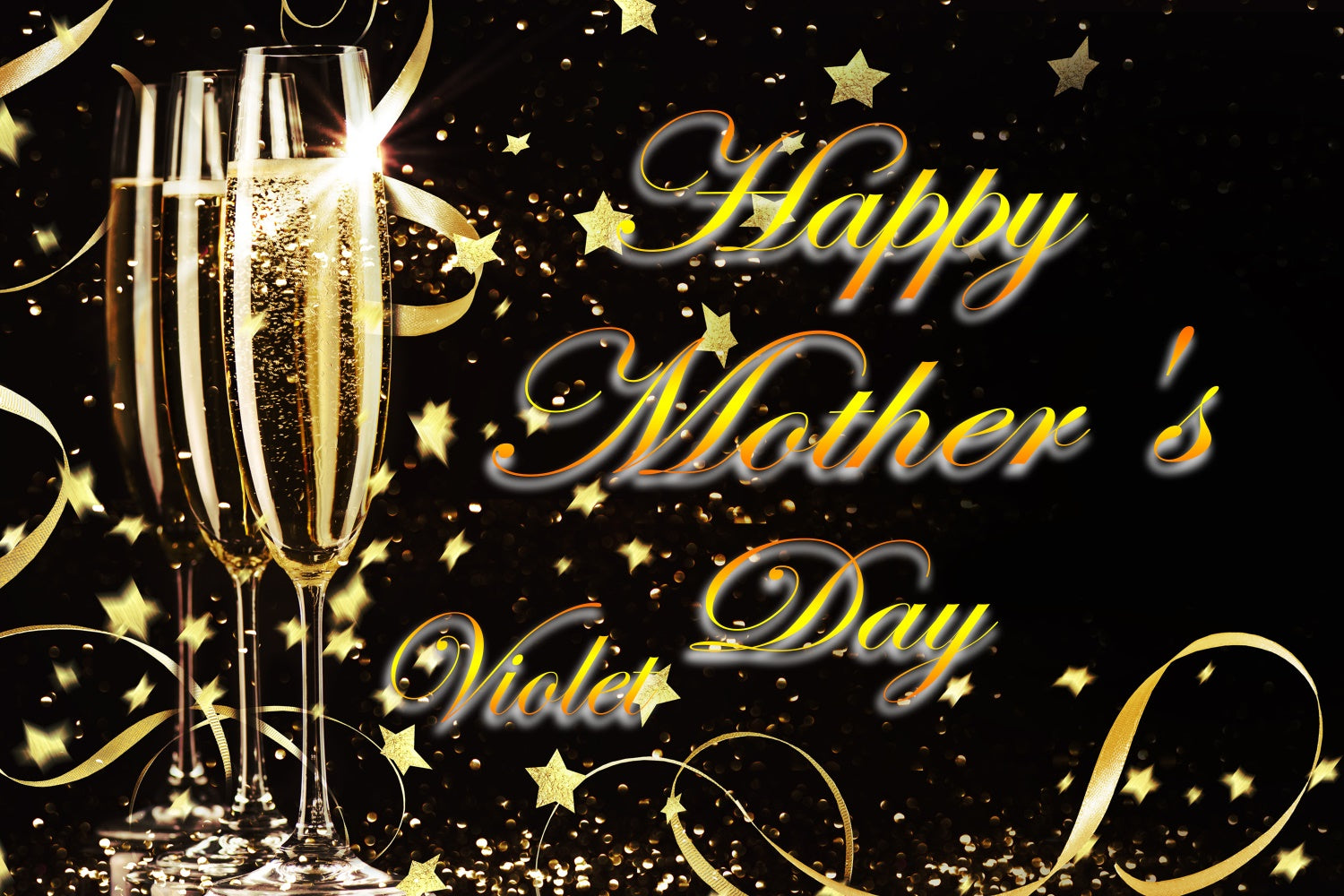 Mothers Day Backdrop Golden Champagne Sparkle Custom Backdrop CJJ3-166