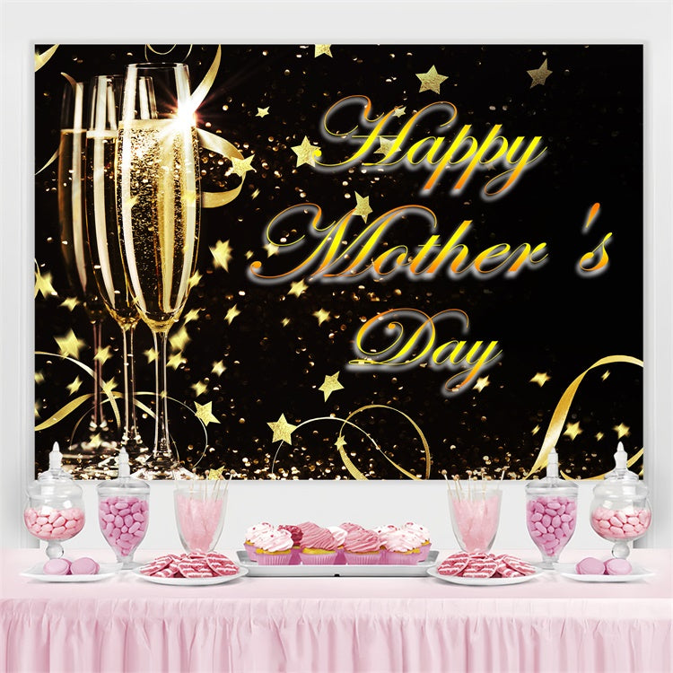 Mothers Day Backdrop Golden Champagne Sparkle Custom Backdrop CJJ3-166