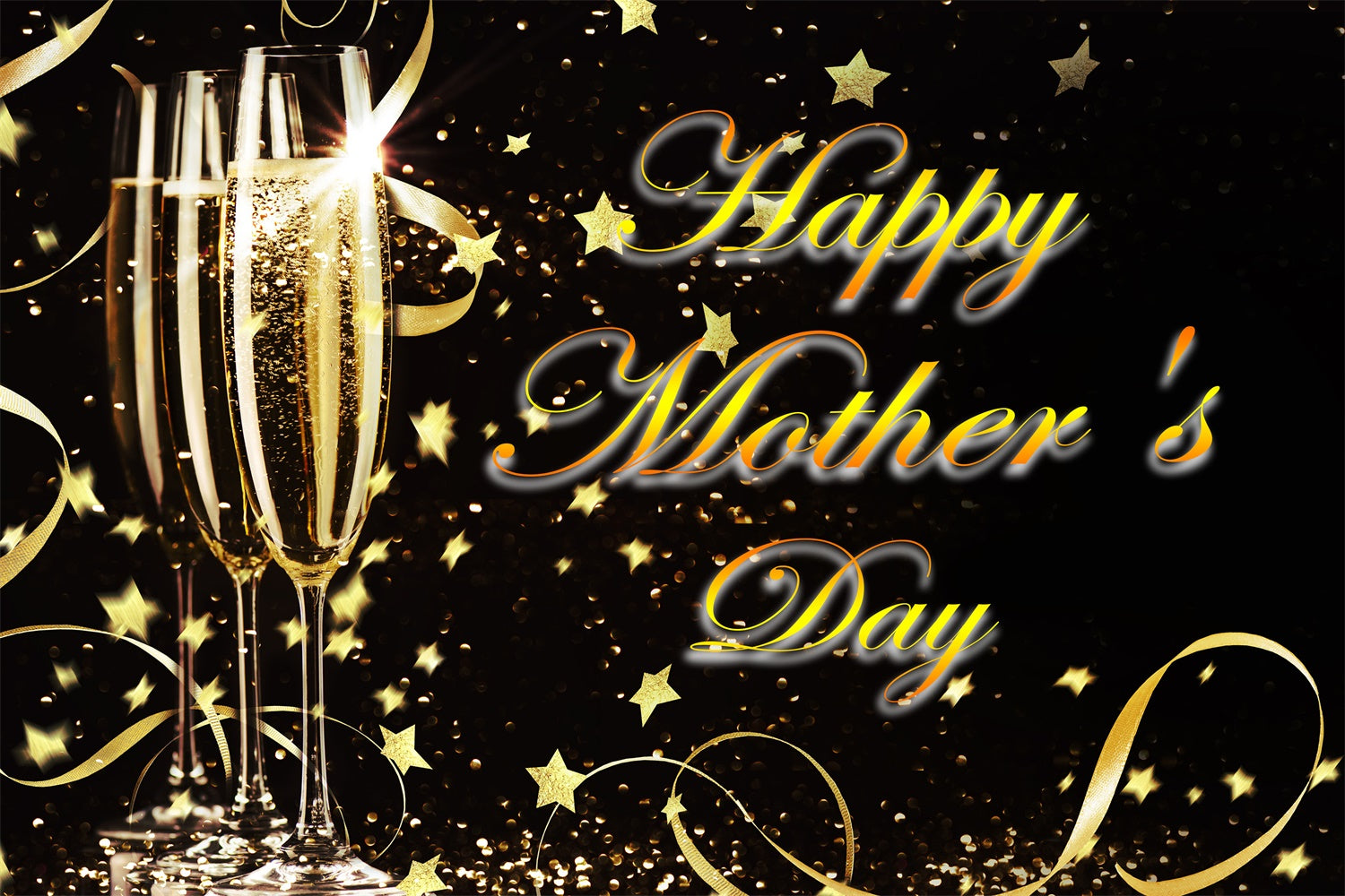 Mothers Day Backdrop Golden Champagne Sparkle Custom Backdrop CJJ3-166