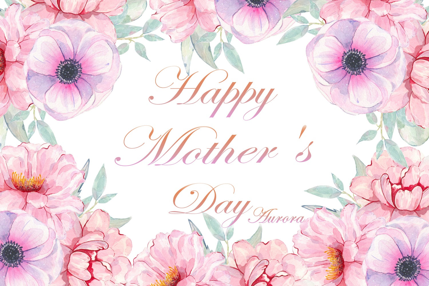 Mothers Day Backdrop Ideas Charming Pink Bloom Customized Backdrop CJJ3-167
