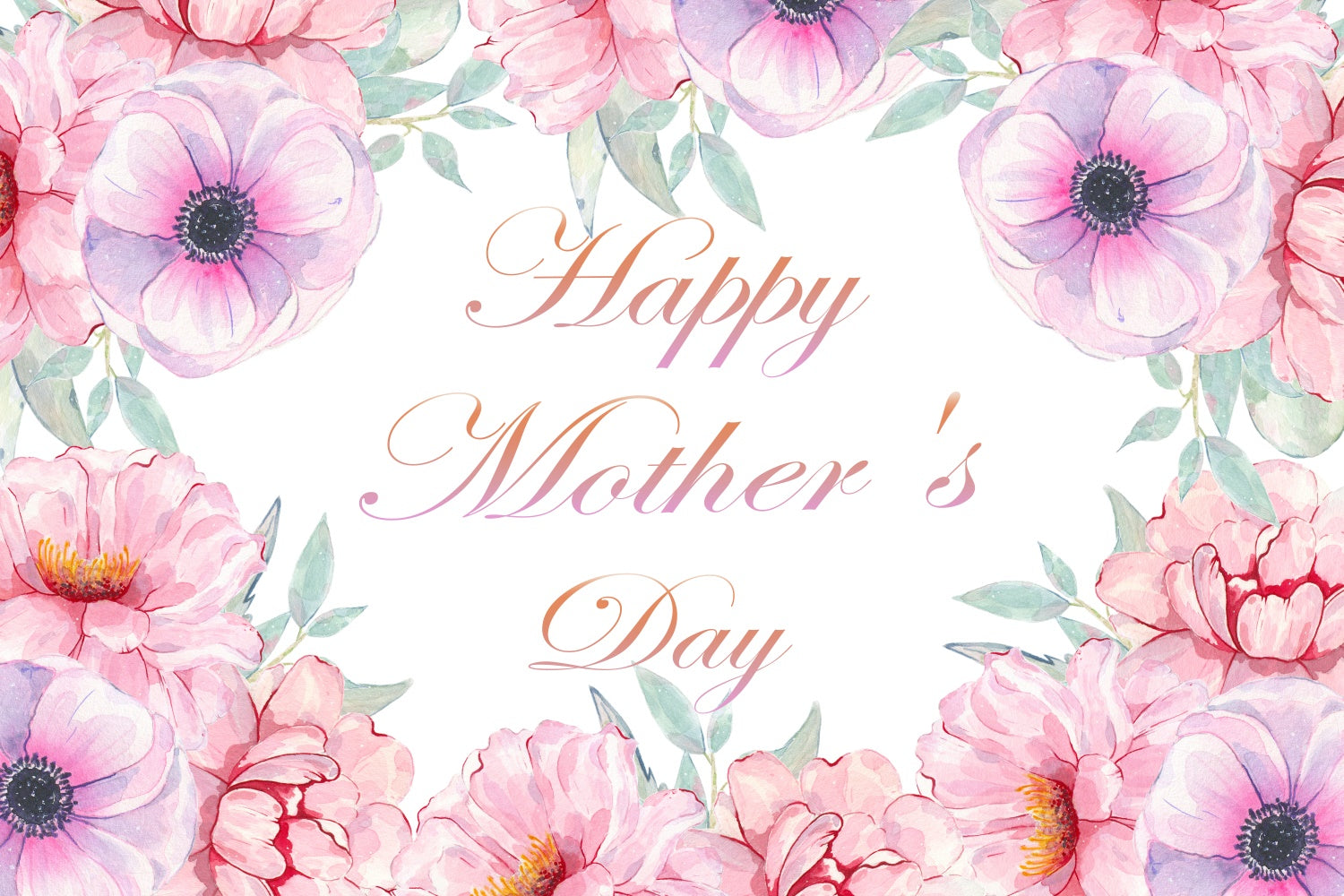 Mothers Day Backdrop Ideas Charming Pink Bloom Customized Backdrop CJJ3-167