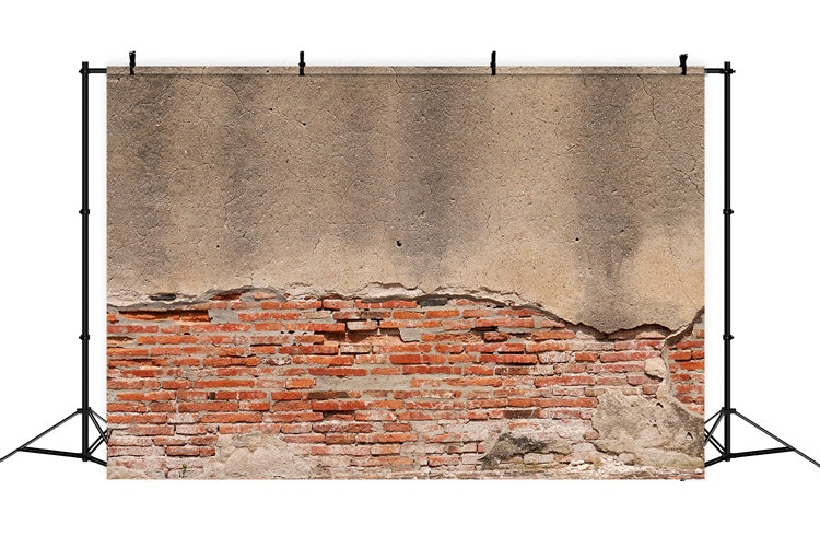 Brick Wall Backdrop Timeworn Brick Peeling Plaster Backdrop CJJ3-17