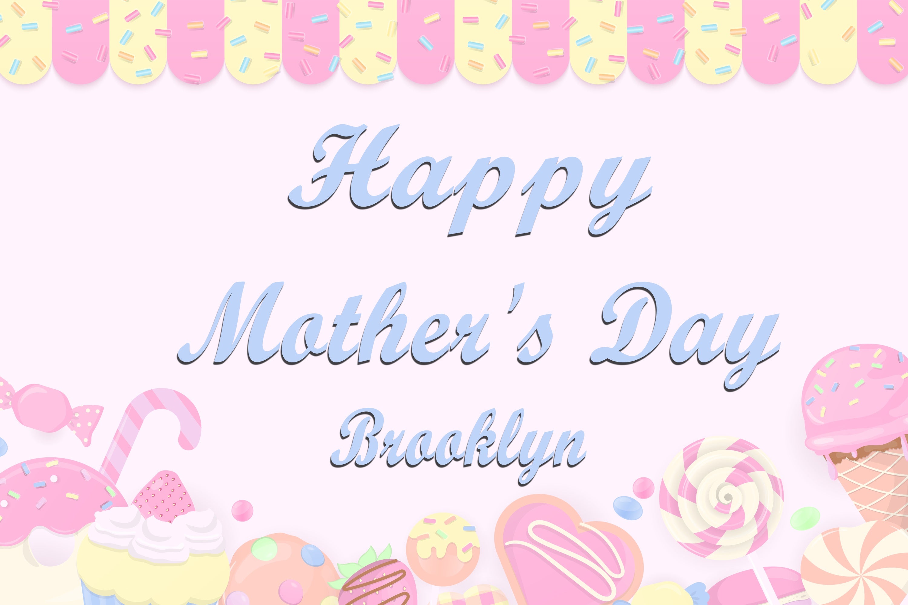 Happy Mother's Day Backdrop Dreamy Dessert Candy Custom Backdrop CJJ3-170