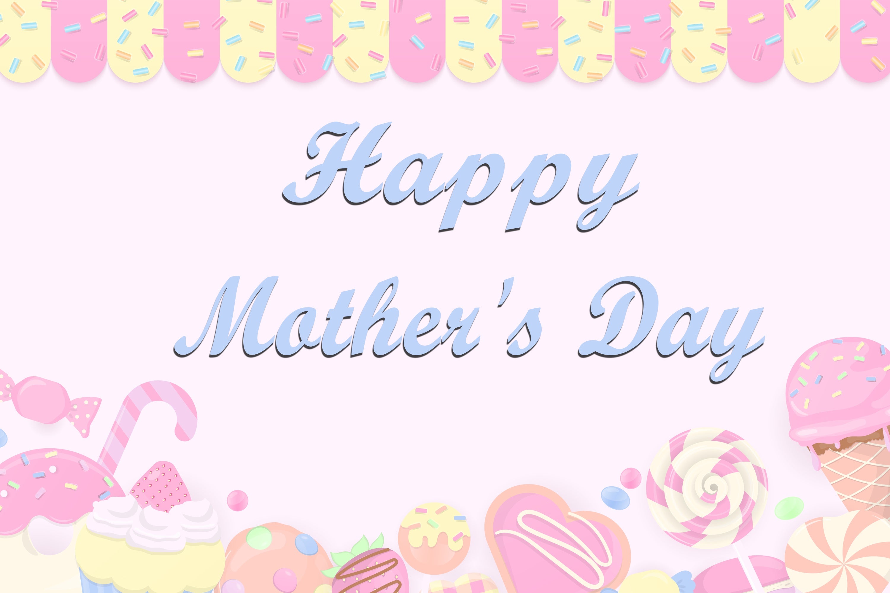 Happy Mother's Day Backdrop Dreamy Dessert Candy Custom Backdrop CJJ3-170