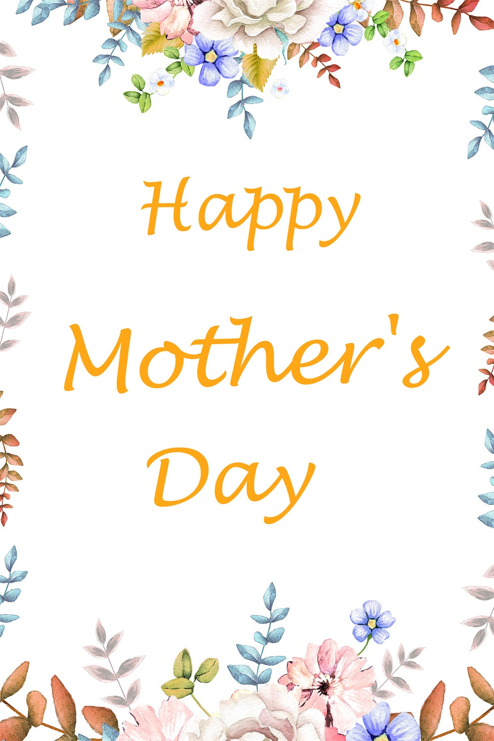 Mothers Day Photo Backdrops Warm Rustic Floral Personalized Backdrop CJJ3-171