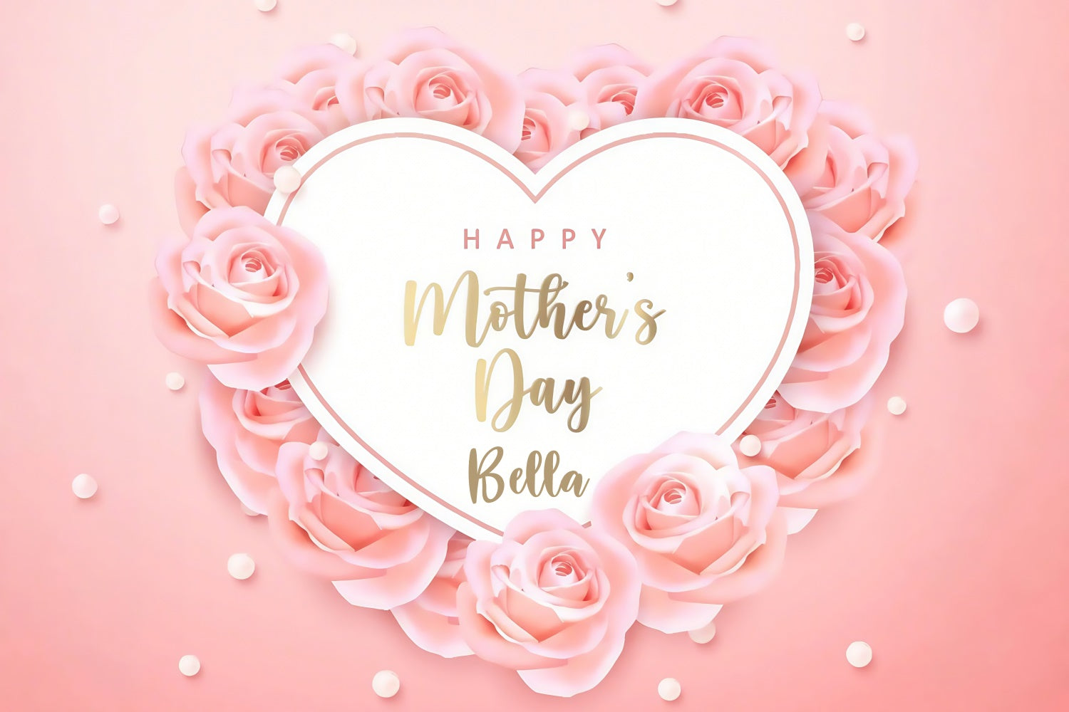 Mother's Day Backdrops Luxury Floral Heart Frame Custom Backdrop CJJ3-174