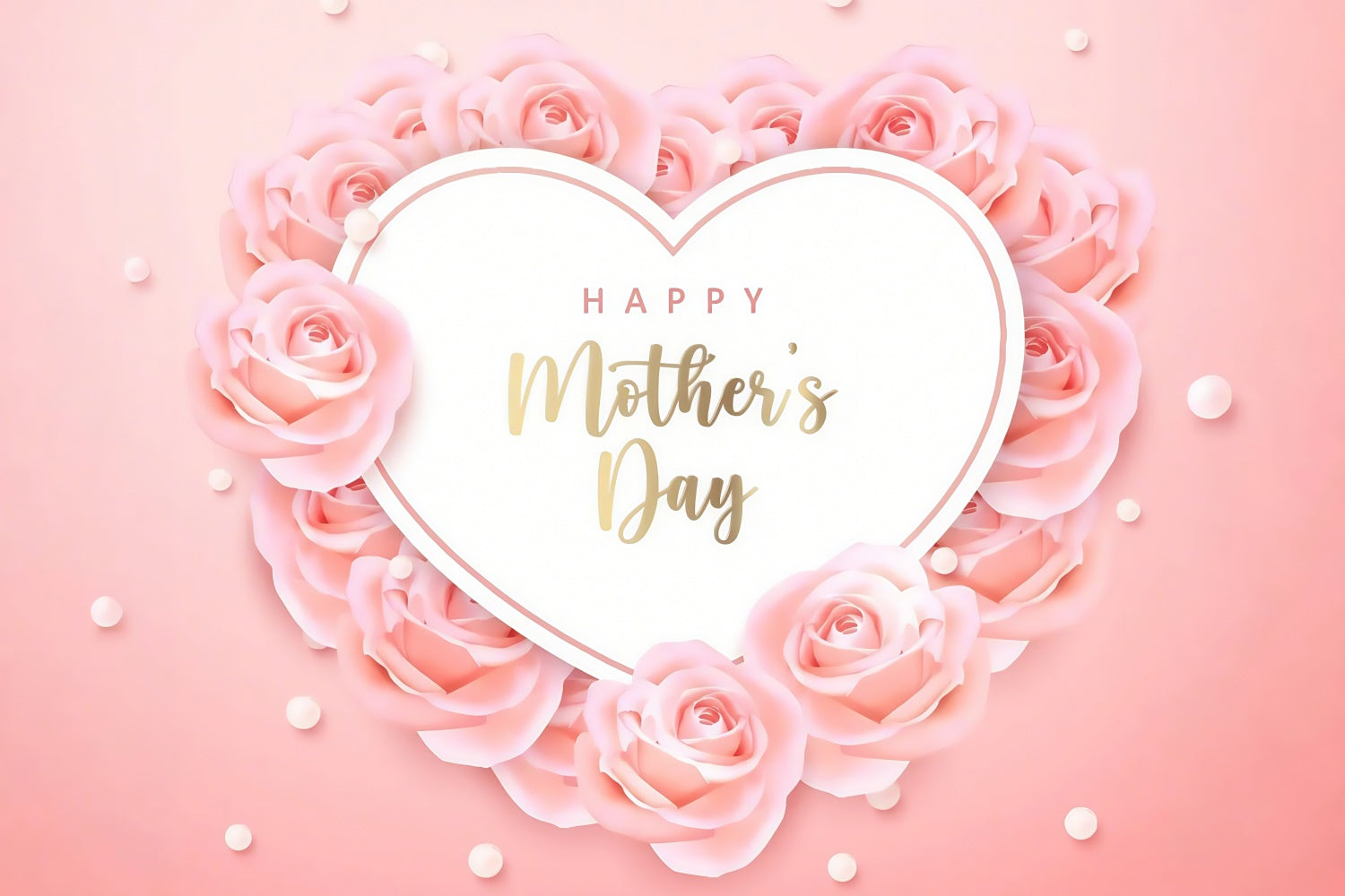 Mother's Day Backdrops Luxury Floral Heart Frame Custom Backdrop CJJ3-174