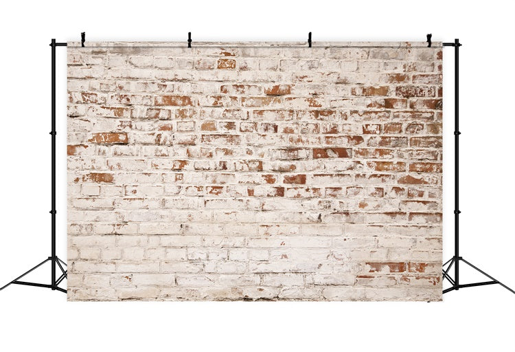 Brick Backdrop Photography Rustic Aged White Brick Backdrop CJJ3-18