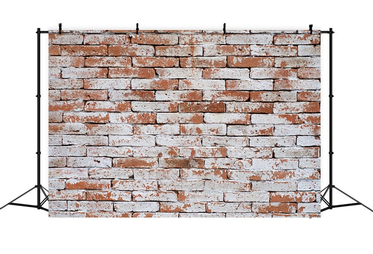 Brick Wall Backdrop Weathered Red Brick Whitewash Backdrop CJJ3-22