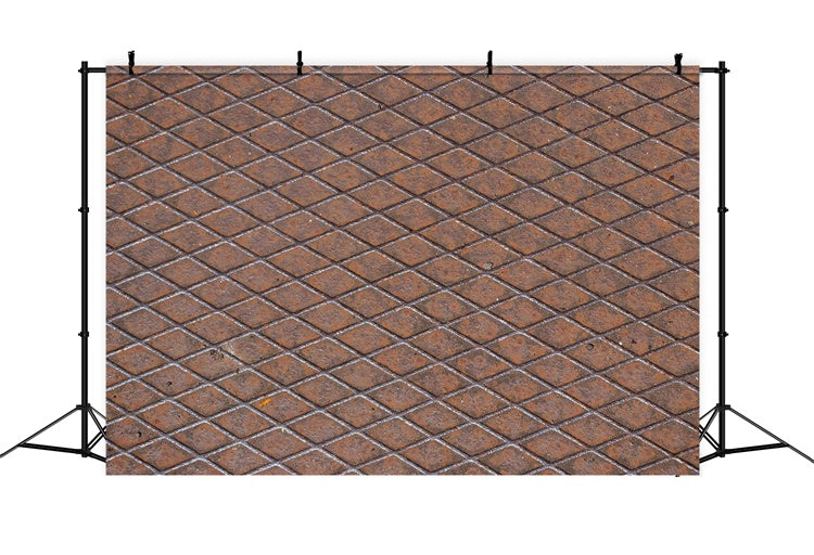 Brick Wall Photo Backdrop Textured Brown Grid Brick Backdrop CJJ3-23