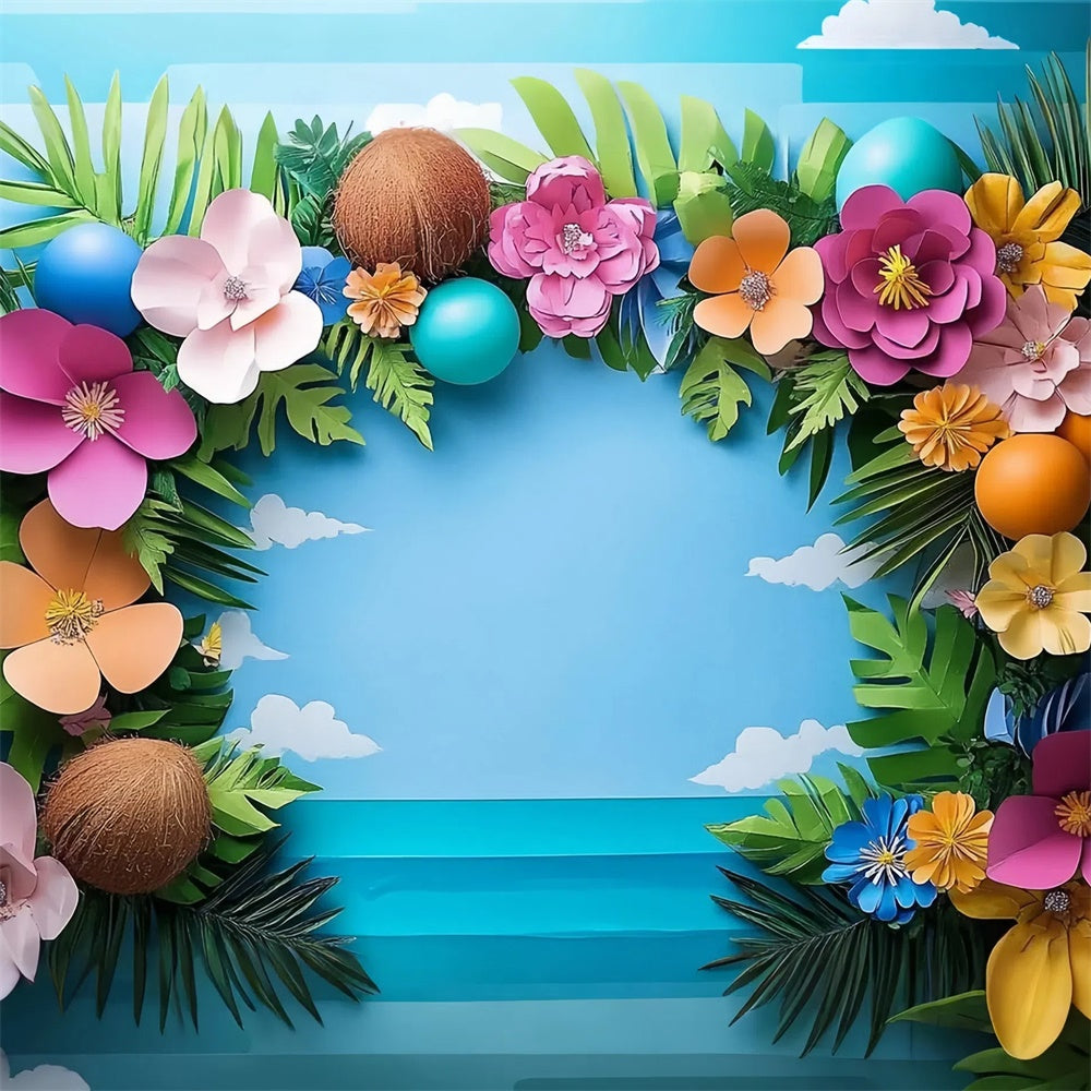 Summer Photo Backdrop Tropic Bloom Frame Backdrop CJJ3-245