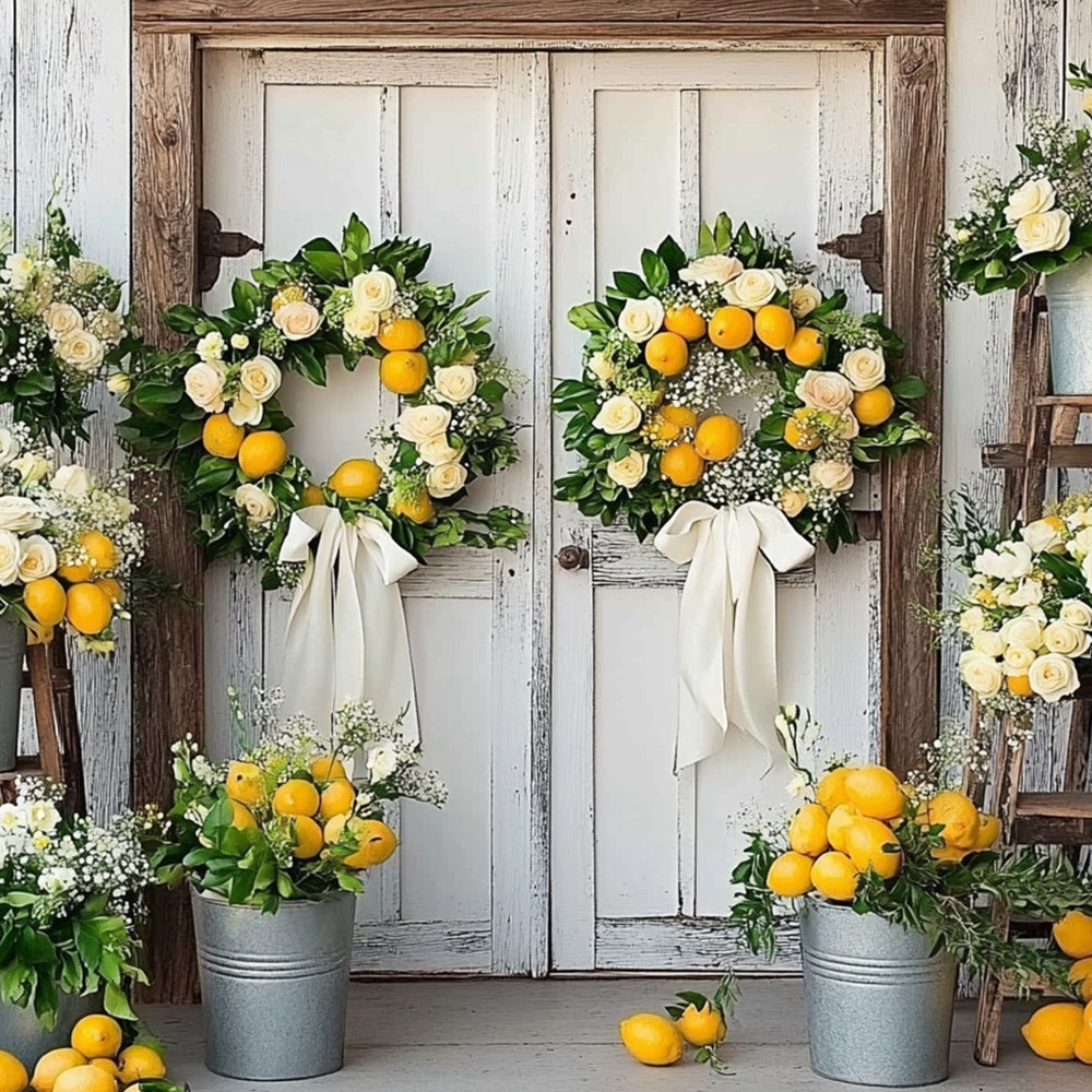 Lemon Backdrop Lemon Floral Country Summer Backdrop CJJ3-259
