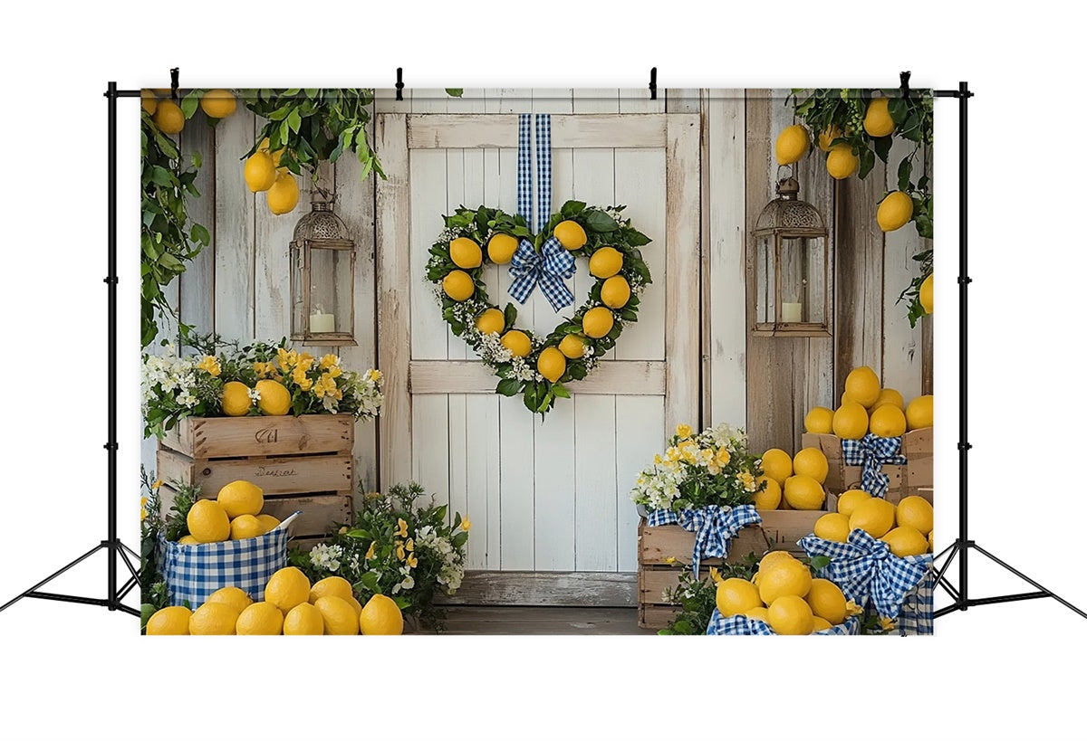Lemon Backdrop Fresh Lemon Flower Summer Backdrop CJJ3-260
