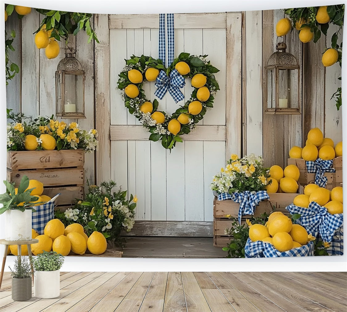 Lemon Backdrop Fresh Lemon Flower Summer Backdrop CJJ3-260
