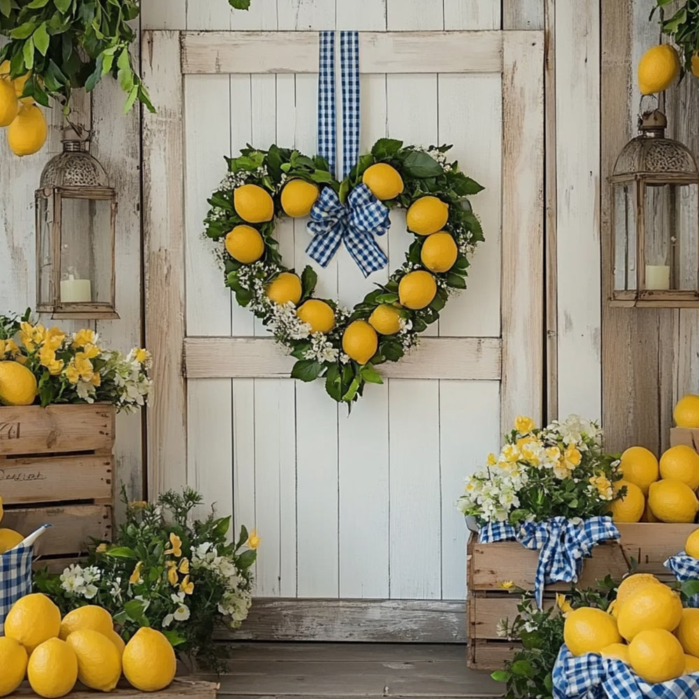 Lemon Backdrop Fresh Lemon Flower Summer Backdrop CJJ3-260
