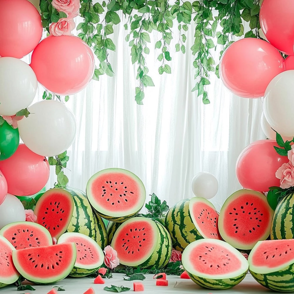 Watermelon Photo Backdrop Watermelon Balloon Garland Summer Backdrop CJJ3-262