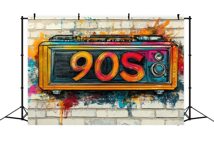 Graffiti Brick Wall Backdrop Colorful Urban Street Art Backdrop CJJ3-28