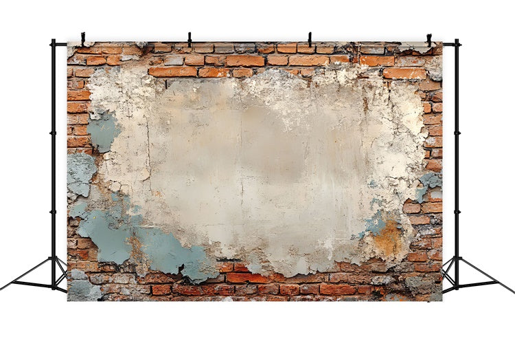 Brick Photo Backdrop Weathered Peeling Plaster Brick Backdrop CJJ3-29