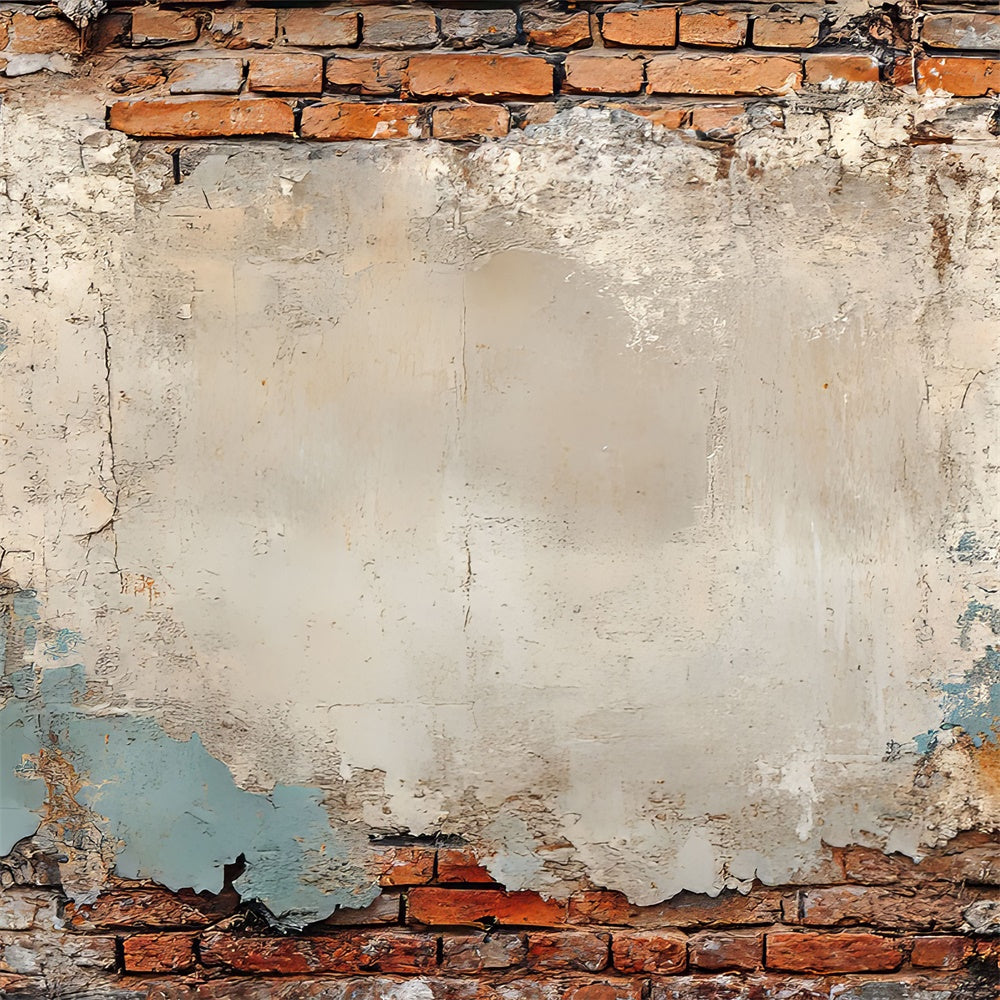 Brick Photo Backdrop Weathered Peeling Plaster Brick Backdrop CJJ3-29