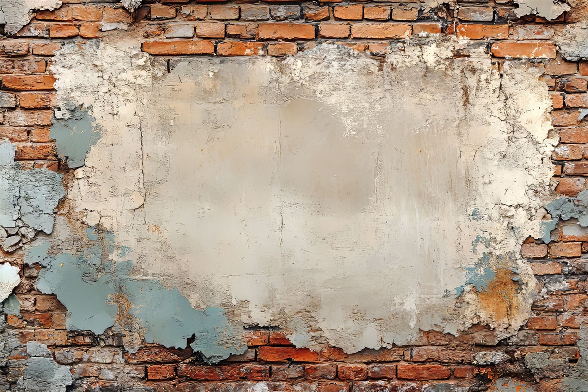 Brick Photo Backdrop Weathered Peeling Plaster Brick Backdrop CJJ3-29