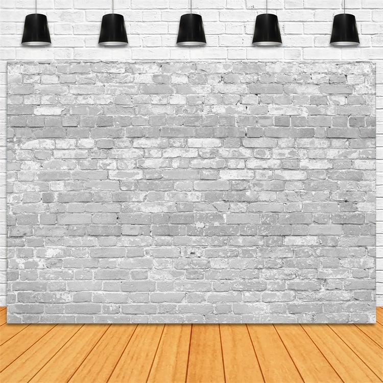 Grey Brick Wall Backdrop Faded Gray Brick Texture Backdrop CJJ3-33