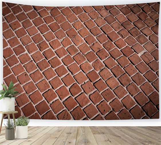 Brick Backdrop Photography Rustic Red Brick Walkway Backdrop CJJ3-34