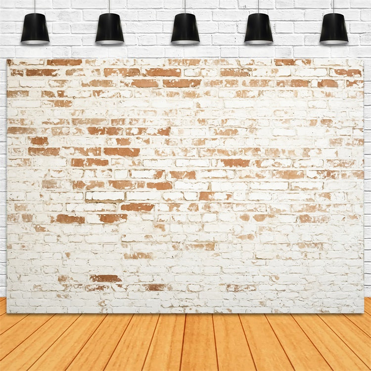Brick Photo Backdrop Weathered White Brick Texture Backdrop CJJ3-37