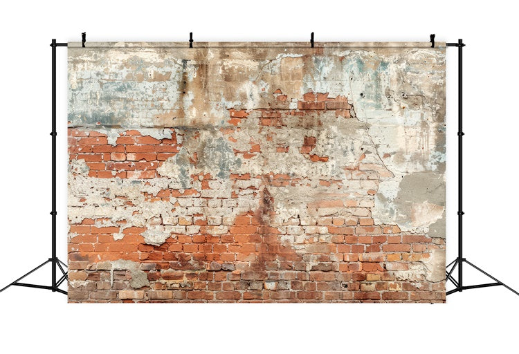 Brick Wall Backdrops Aged Peeling Brick Texture Backdrop CJJ3-38