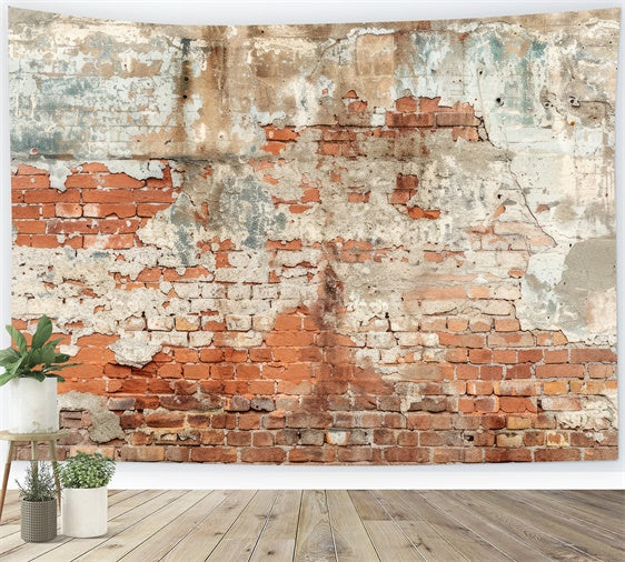 Brick Wall Backdrops Aged Peeling Brick Texture Backdrop CJJ3-38