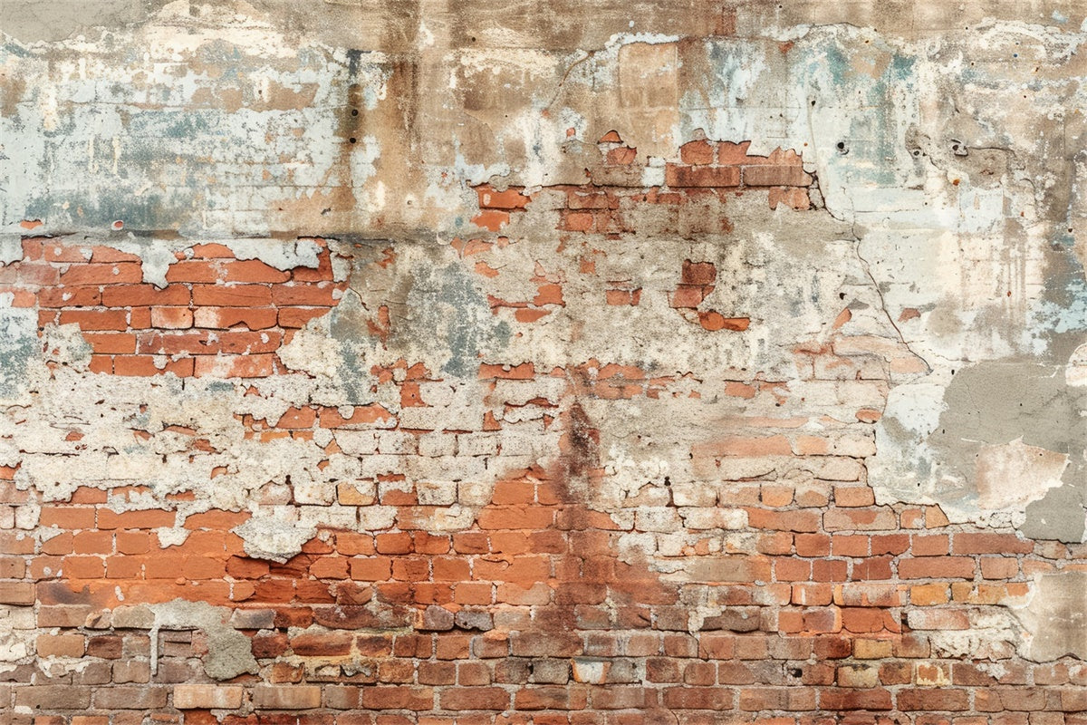Brick Wall Backdrops Aged Peeling Brick Texture Backdrop CJJ3-38