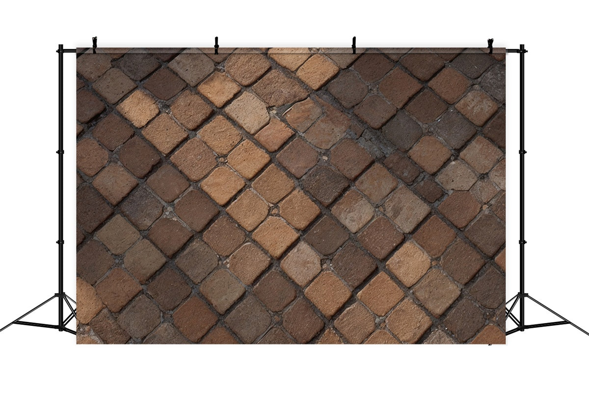 Brick Backdrop Cloth Antique Brown Brick Pavement Backdrop CJJ3-39