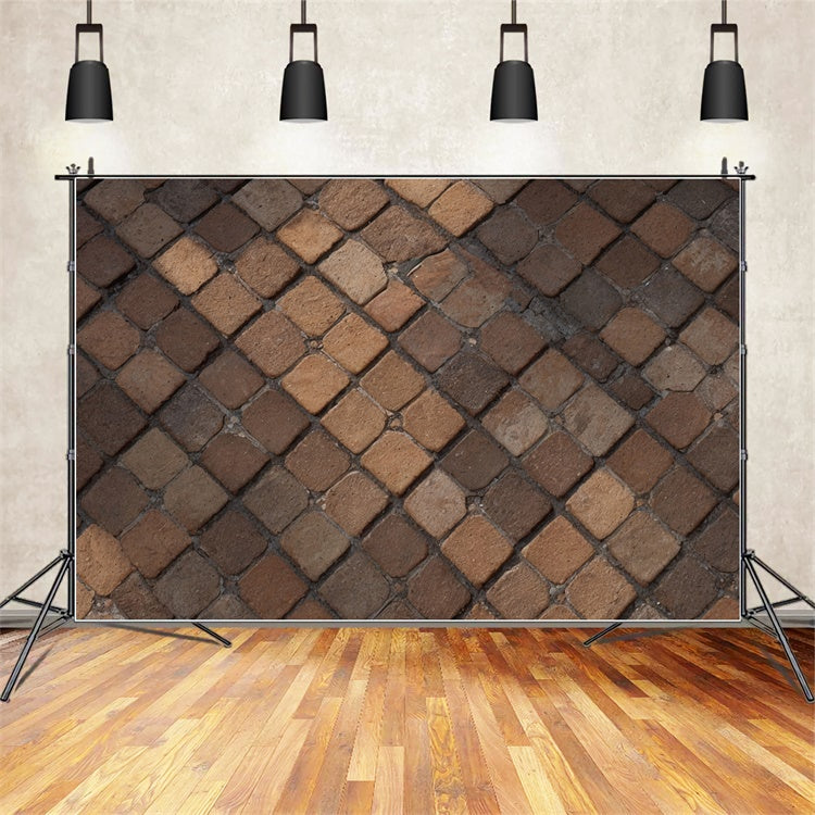 Brick Backdrop Cloth Antique Brown Brick Pavement Backdrop CJJ3-39