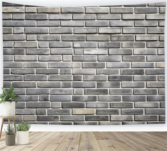 Grey Brick Wall Backdrop Rustic Aged Gray Brick Backdrop CJJ3-42
