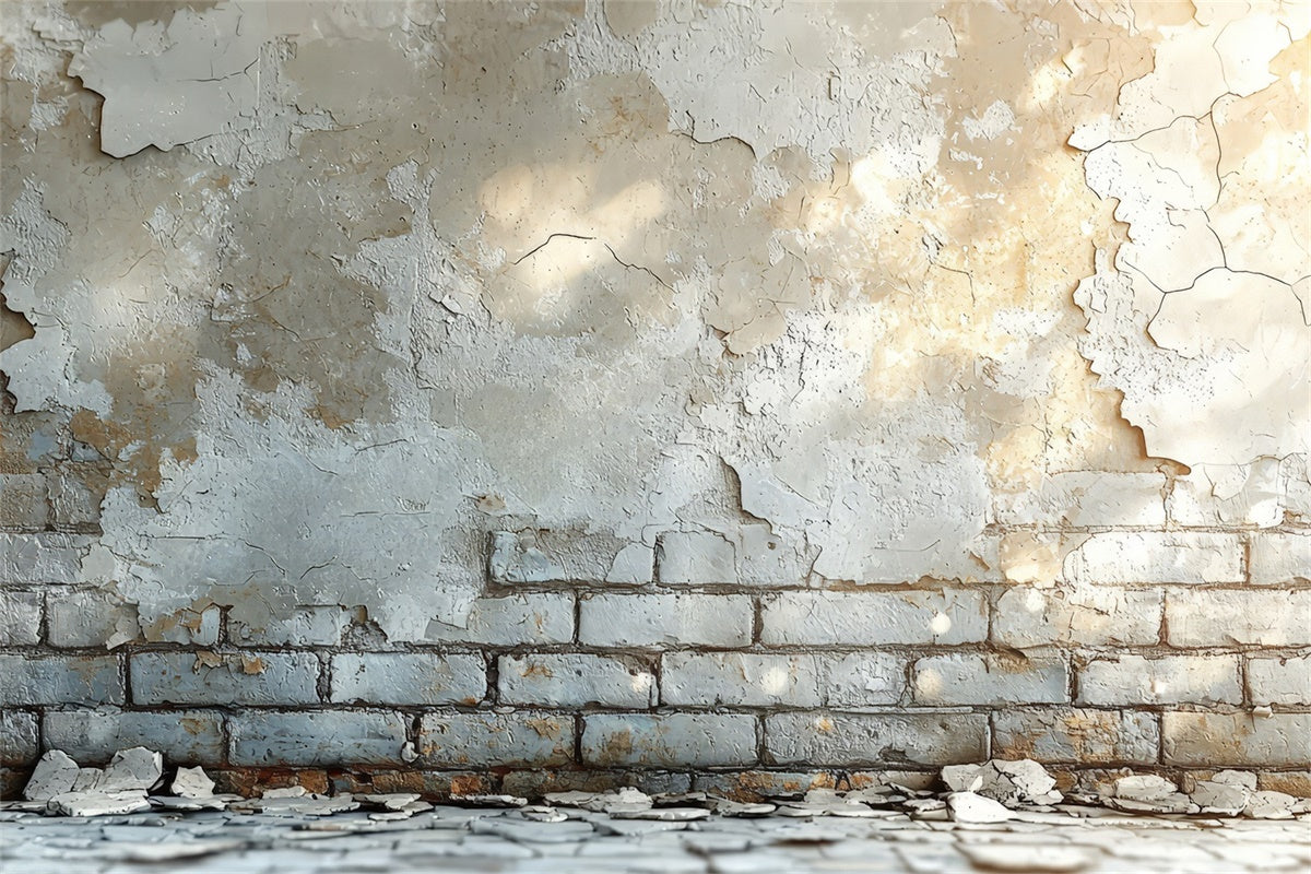 Brick Backdrops Rustic Chipped Paint Brick Backdrop CJJ3-43