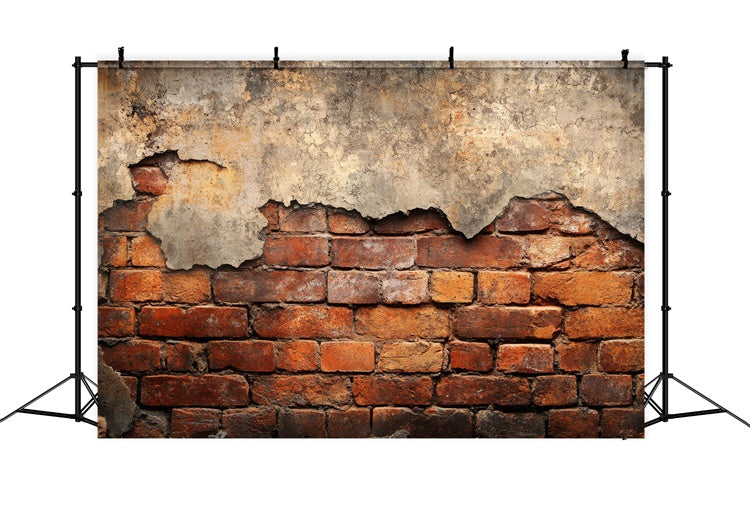 Brick Backdrop Photography Cracked Plaster Red Brick Backdrop CJJ3-44