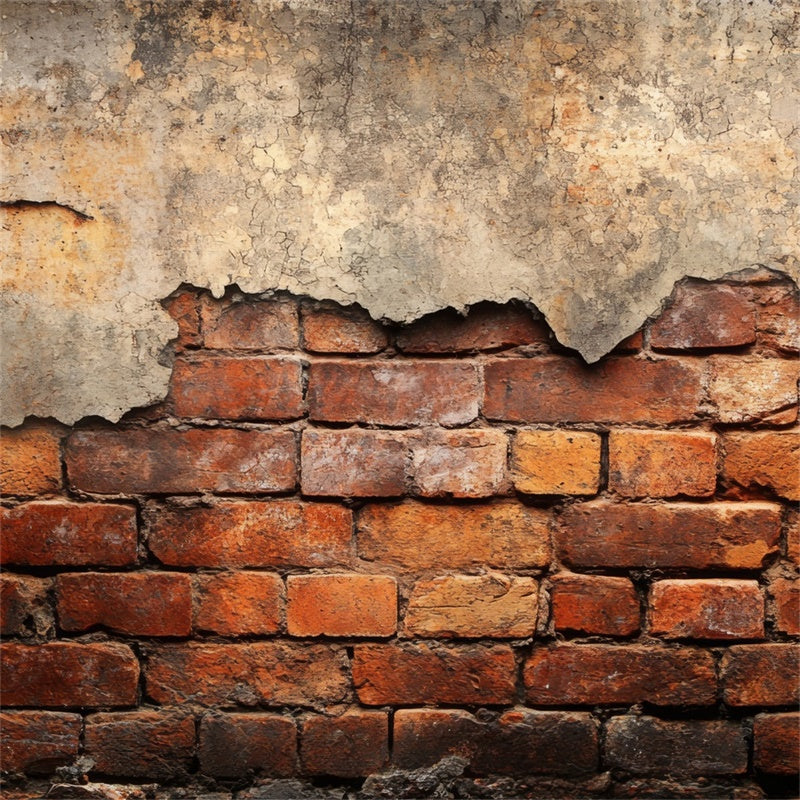 Brick Backdrop Photography Cracked Plaster Red Brick Backdrop CJJ3-44