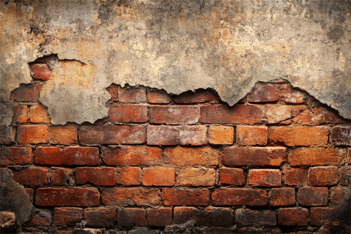 Brick Backdrop Photography Cracked Plaster Red Brick Backdrop CJJ3-44